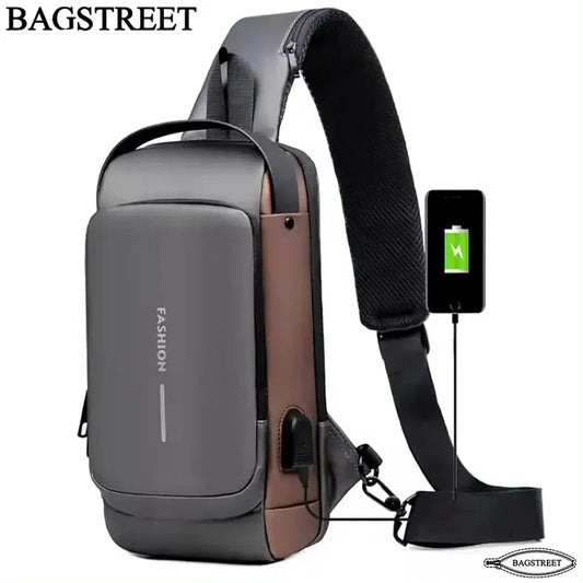 Crossbody Tech Sling Bag With USB Charging Port.