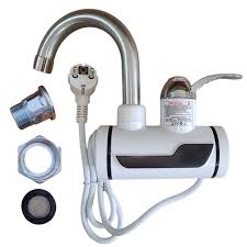 Water heating tap.
